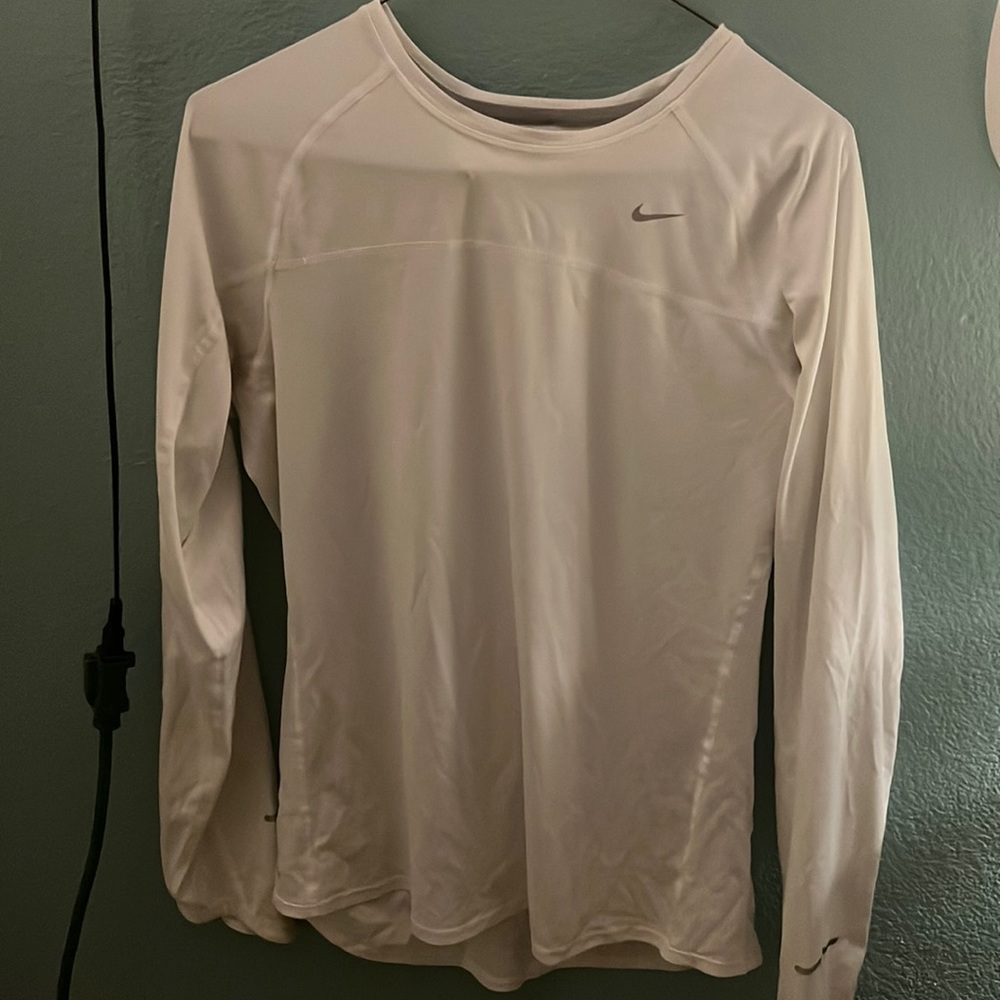 Nike white long sleeve dri fit (barely worn)